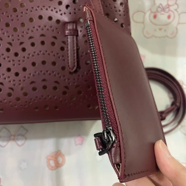 Alaïa Alaa Laser-Cut Tote Bag In Wine in red from Poshmark, photo 14 of 15