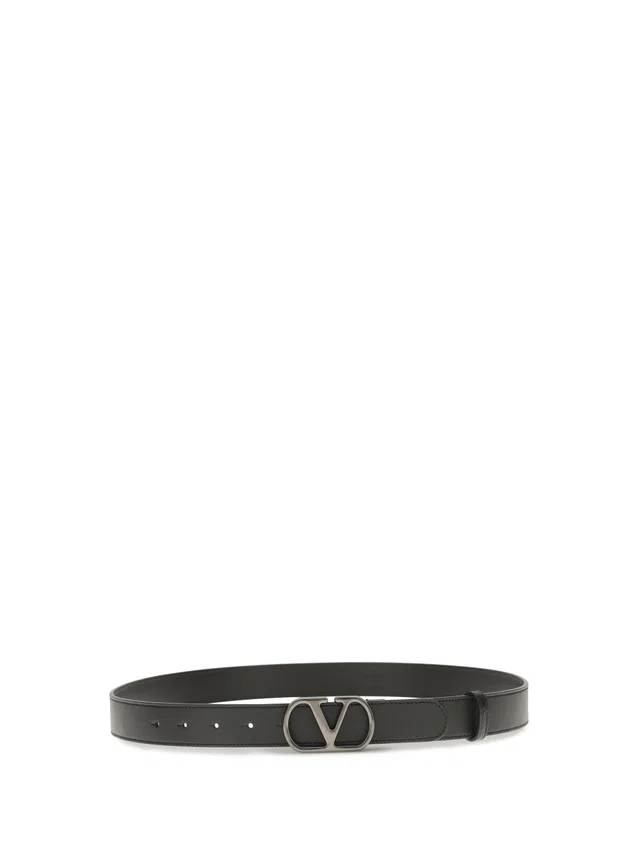 Valentino Garavani Belt — Black Calf Leather in Black Calfskin from HEWI