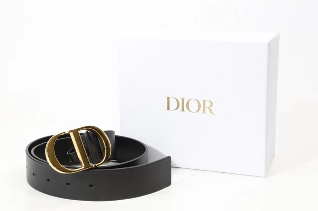 Dior 30 Montaigne Black Leather Belt Gold Cd Buckle Box Authentic in black Leather from Poshmark