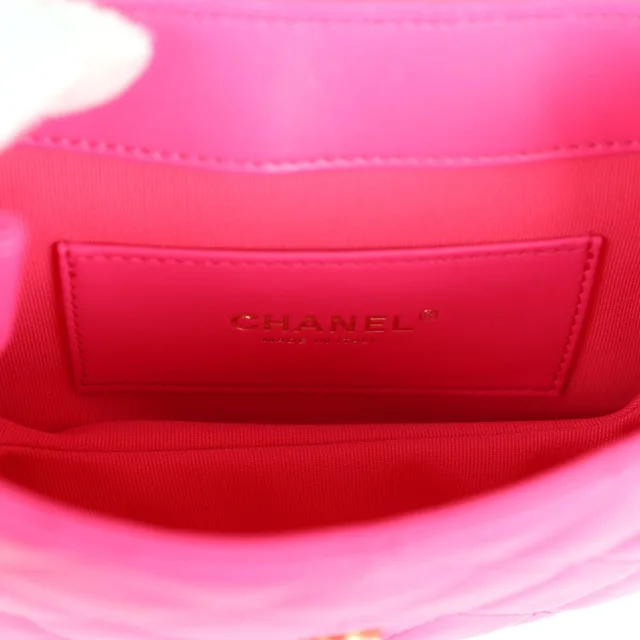 Chanel CC Mini Shoulder Bag Fuchsia Lambskin Antique Gold Hardware in Pink Lambskin from Madison Avenue Couture, photo 10 of 10