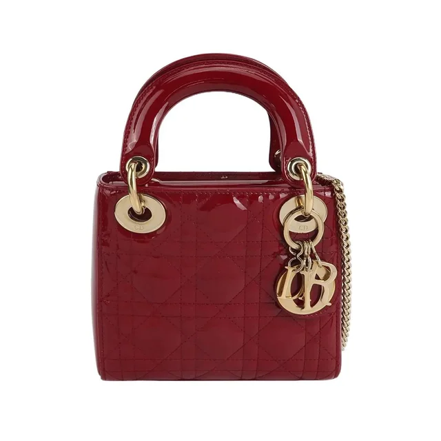 Lady Dior Mini Patent Leather Cannage Bag One Size in red Patent leather from Grailed, photo 1 of 1