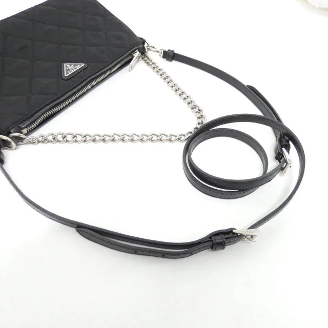 Prada Tessuto Impuntu Shoulder Bag in Black Nylon from LuxUness, photo 7 of 9