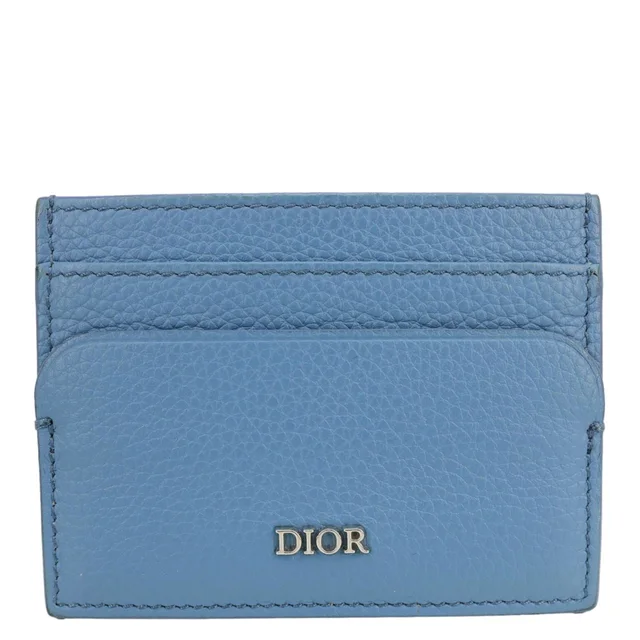 Dior Leather Card Holder Blue in Blue Leather from Dallas Designer Handbags