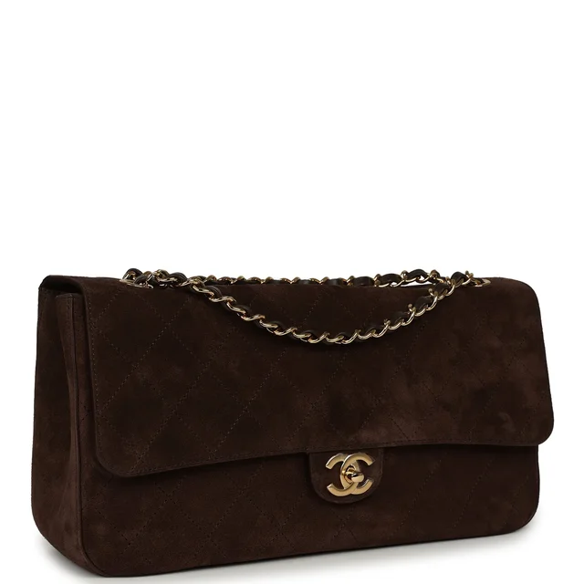Chanel Maxi "Souplissimo" Small Flap Bag Dark Brown Suede Gold Hardware in Brown Suede from Madison Avenue Couture, photo 2 of 2