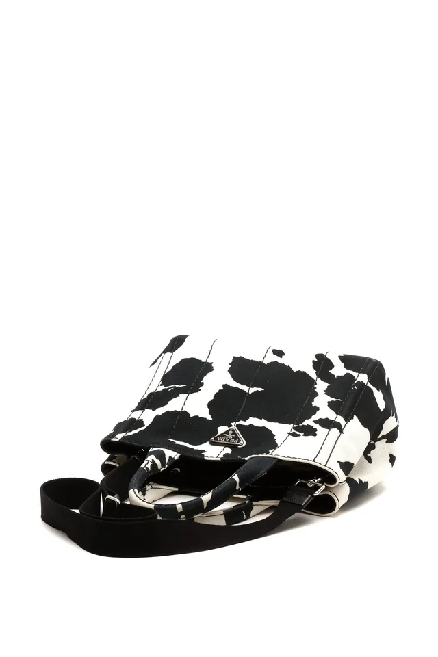 Prada Canapa Cow Print Tote Bag in Canvas from A Retro Tale, photo 3 of 8