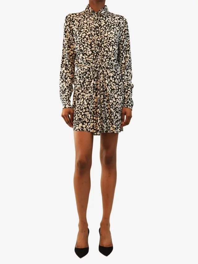 Saint Laurent Black and white silk heart printed mini dress - size UK 6 in Black Silk from Sign of the Times, photo 3 of 3