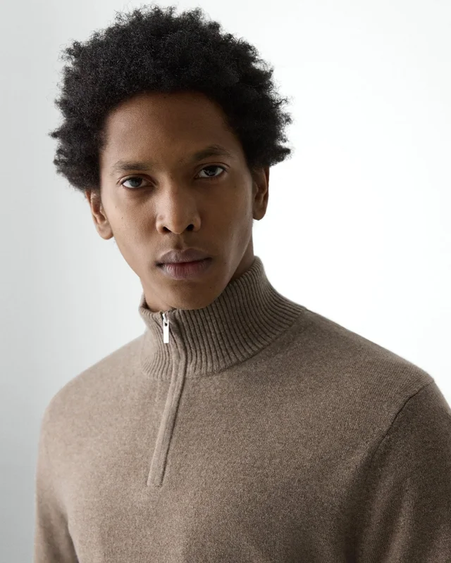 Theory Hilles Quarter-Zip Sweater in Cashmere, photo 5 of 7 from Theory