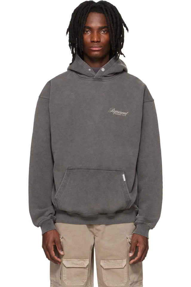 Gray 'Represent Owners Club' Script Hoodie from SSENSE, photo 1 of 1