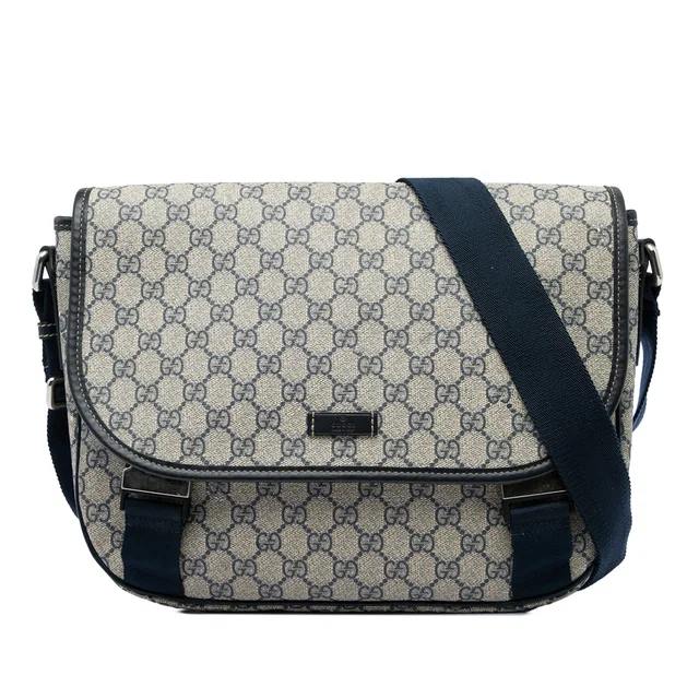 Beige Gucci GG Supreme Crossbody in Beige Coated canvas from Designer Revival