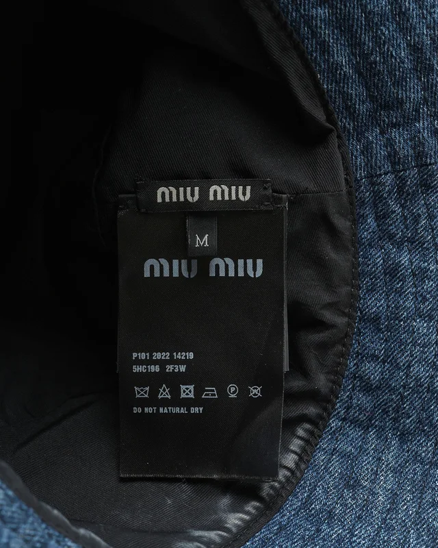 Miu Miu Logo Denim Bucket Hat, Size M in Denim from A Retro Tale, photo 5 of 5