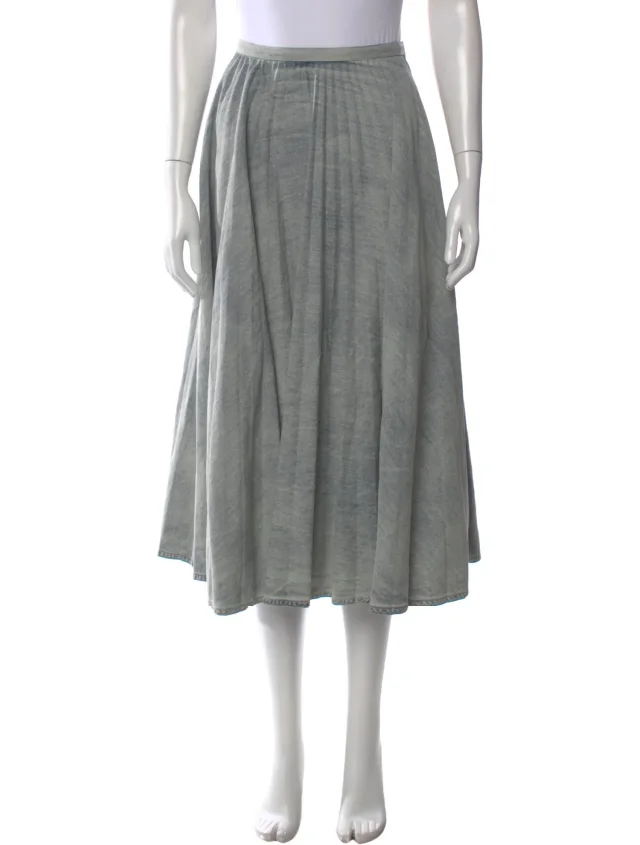 Dior Pleated Accents Midi Length Skirt in blue from The RealReal