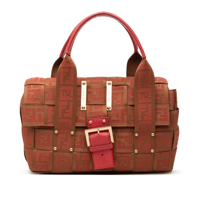 Brown Fendi Zucca Canvas Crossword Handbag in Brown Canvas from Designer Revival