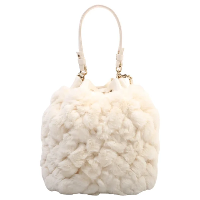 Chanel 2016年頃製 ファーCCマーク巾着2wayバッグ ホワイト from VINTAGE QOO TOKYO, photo 2 of 2