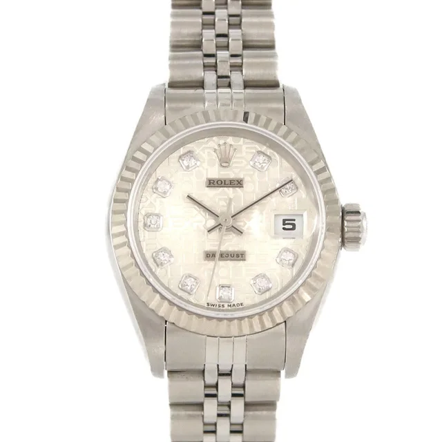 Rolex Datejust Automatic Watch White in White from The Reluxe