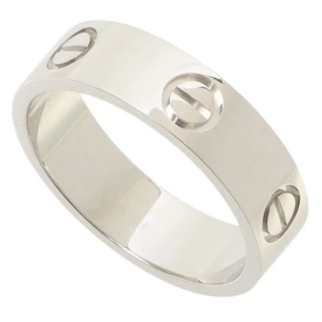 Cartier 18K Love Ring #55 White Gold in White from VINTAGE QOO TOKYO
