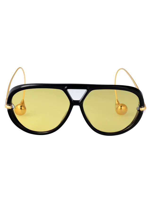 Bottega Veneta Bv1273s Sunglasses — Black Metal in Black from HEWI