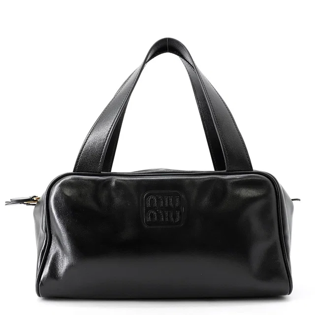 Miu Miu Bowling Handbag Black5BB182 Leather in Leather from GALLERY RARE