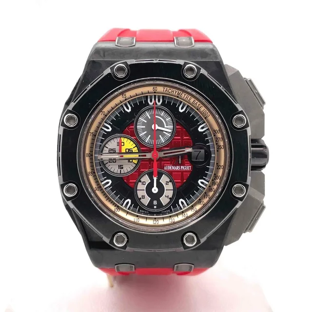 Audemars Piguet Royal Oak Offshore Grand Prix Chronograph Black Dial Mens Watch 26290IO.OO.A001VE.01 in black Leather from Jomashop.com