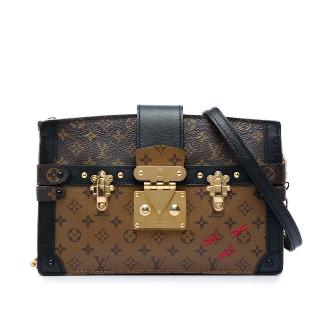 Brown Louis Vuitton Monogram Reverse Trunk Clutch Crossbody Bag in Brown Coated canvas from Designer Revival