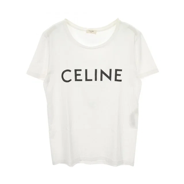 Celine Short Sleeve T-Shirt Logo Print Cotton from The Reluxe