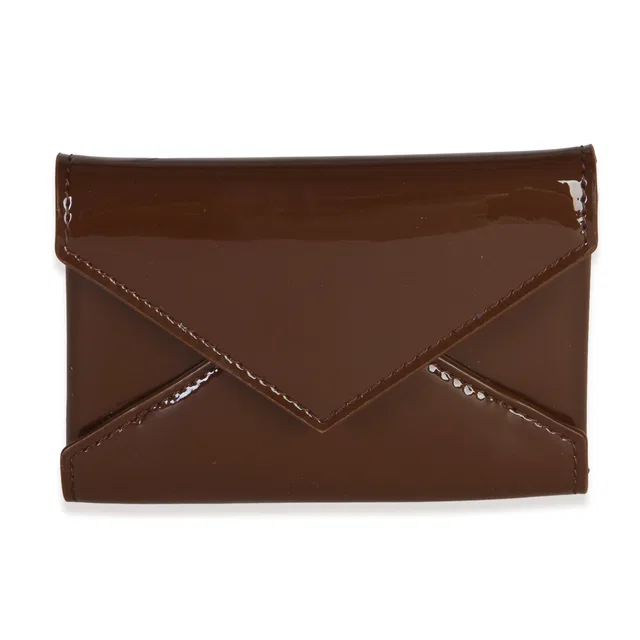 Saint Laurent Brown Patent Envelope Flap Card Case in Brown Patent leather from myGemma