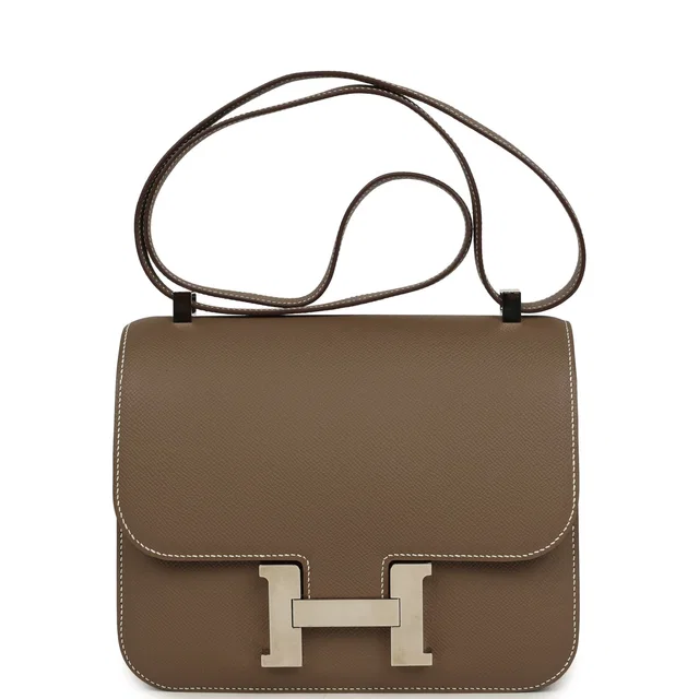 Hermès Constance 24 Etoupe Epsom Palladium Hardware in Taupe Epsom leather from Madison Avenue Couture