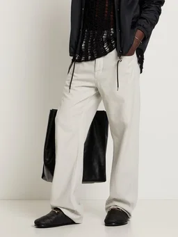 Hyusto Wide Band Slide Sandals in 80% Polyester, 20% Calf, photo 2 of 6 from LUISAVIAROMA
