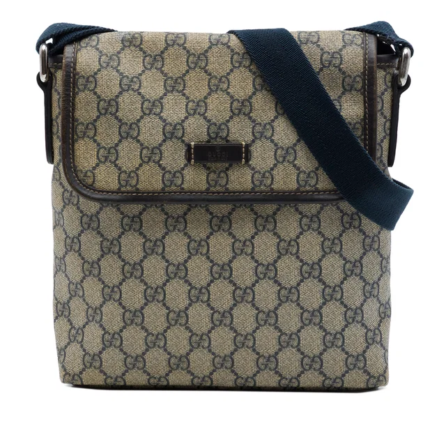 Beige Gucci GG Supreme Crossbody in Beige Coated canvas from Designer Revival