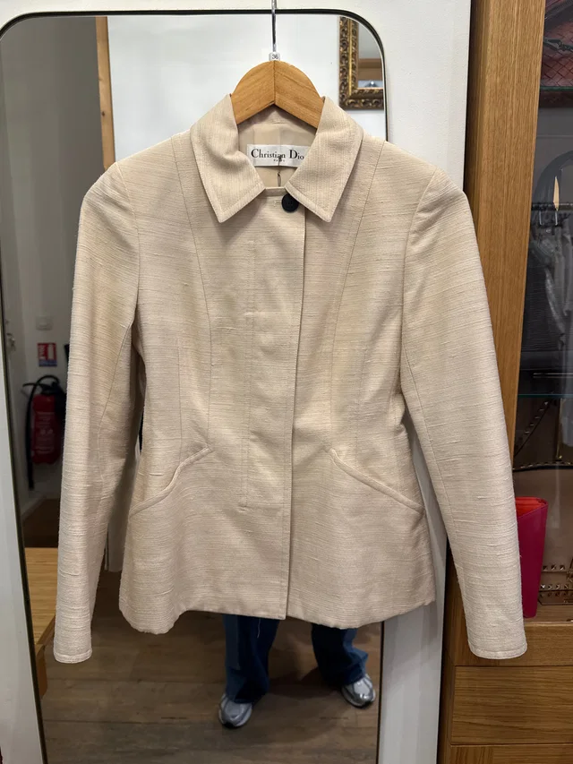 Dior Off-white bar jacket in White Silk from Luxury Promise