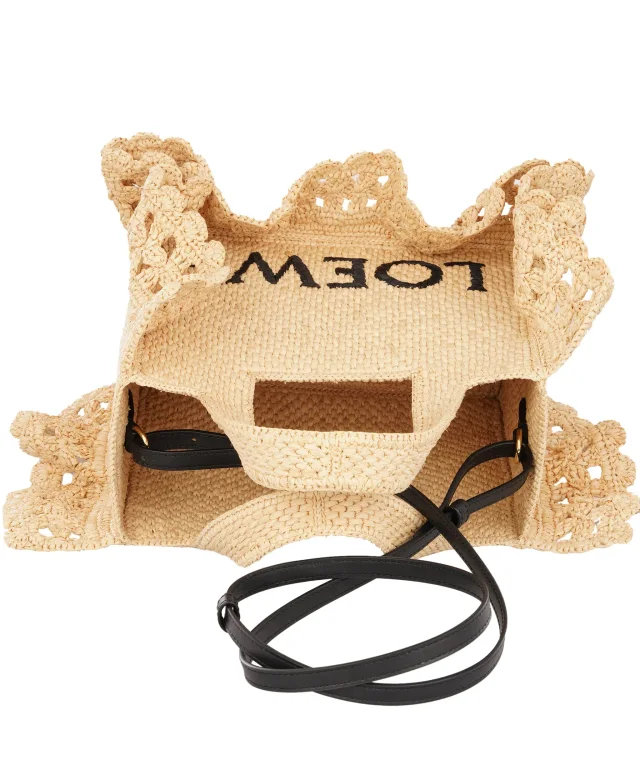 Loewe x Paula's Beige Ibiza Font Ruffla Tote Bag in Beige Raffia from Luxury Promise, photo 5 of 10