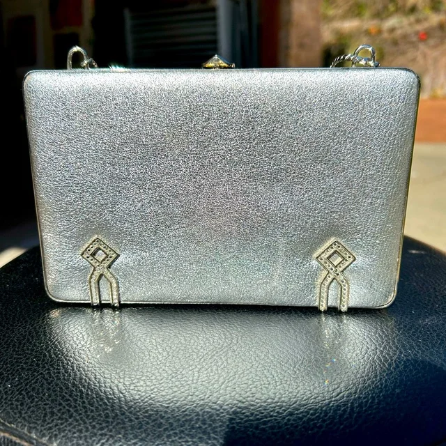 Judith Leiber Vintage Karung Leather Evening Bag in silver|gray Leather from Poshmark, photo 1 of 1