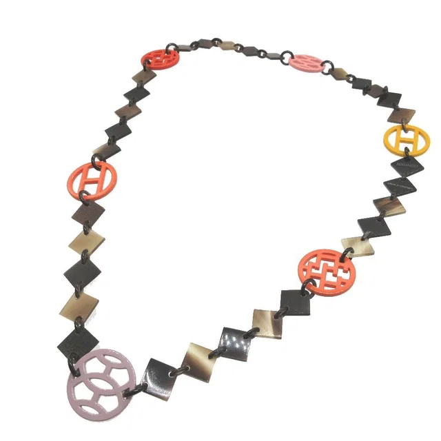 Hermès Diva Buffalo Horn Brown Multicolor Necklace in Brown from The Reluxe