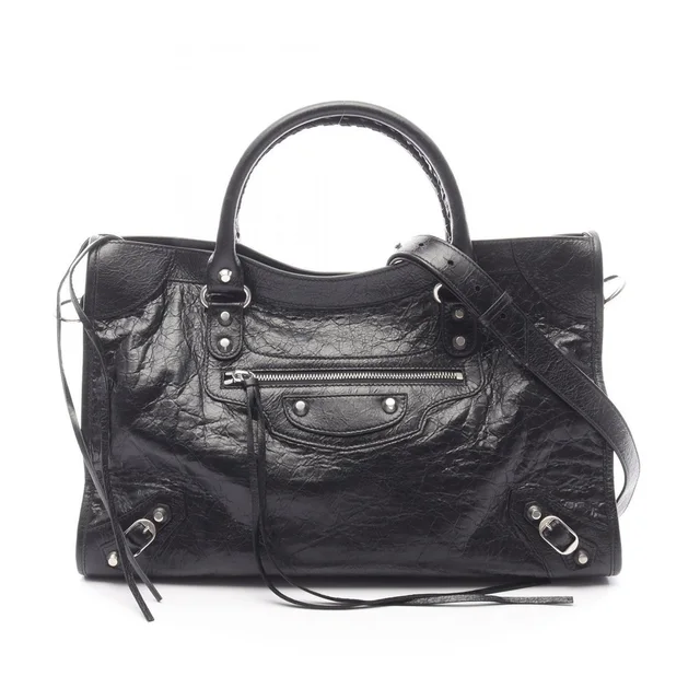 Balenciaga Le City Handbag Beige Textured Lambskin Leather Black in black|red Lambskin from Poshmark