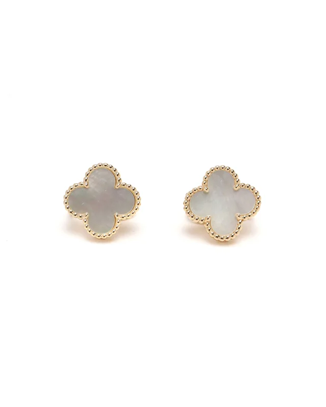 Van Cleef & Arpels Vintage Alhambra Mother-of-pearl Earrings from A Retro Tale