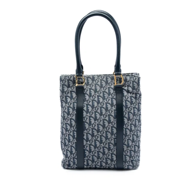 Blue Dior Diorissimo Trotter Canvas Tote in Blue Canvas from Designer Revival