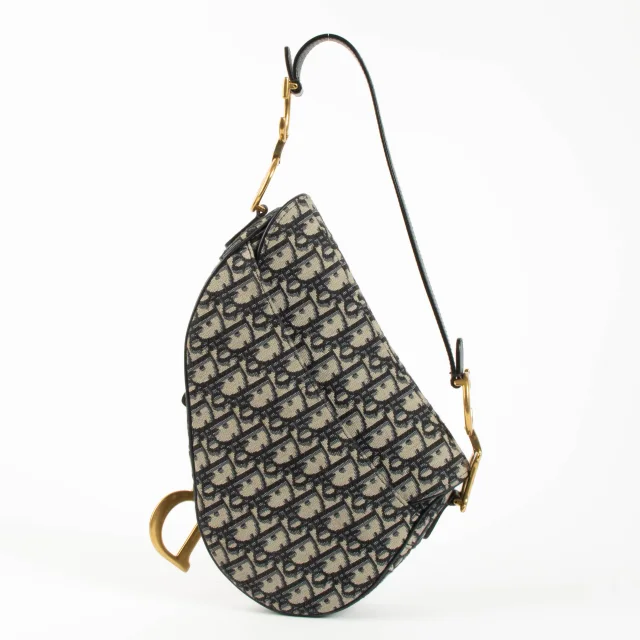 Dior Oblique Saddle Bag in Blue Canvas from Labellov, photo 3 of 4