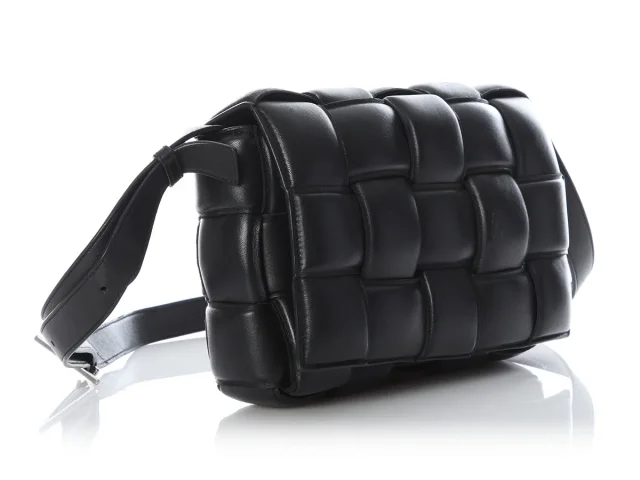 Bottega Veneta Maxi Black Padded Cassette Bag in Black Woven leather from Ann's Fabulous Finds, photo 5 of 9