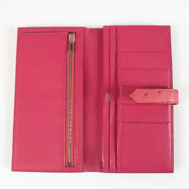 Hermès Bearn Pink Ostrich Long Wallet in Pink Ostrich from Labellov, photo 3 of 4