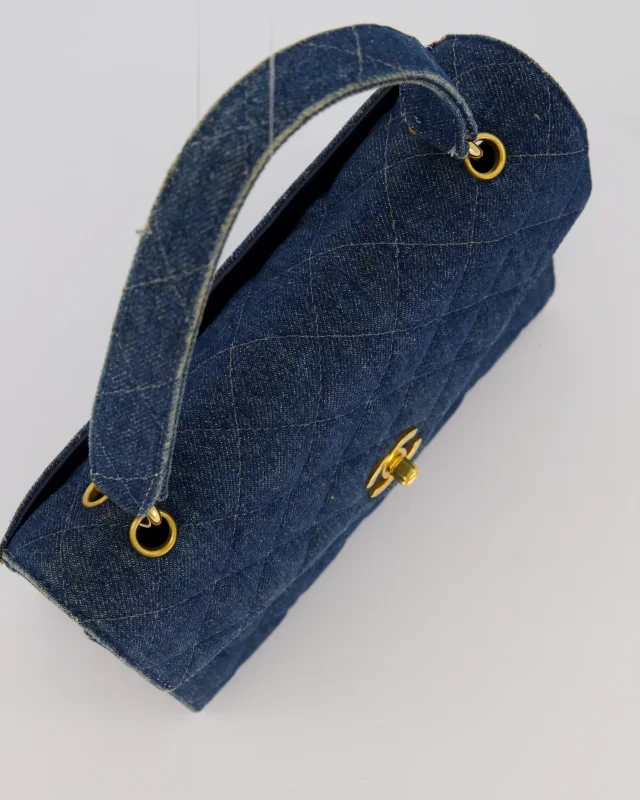 Chanel Vintage Denim Medium Top Handle Bag in Denim from Sellier, photo 15 of 18