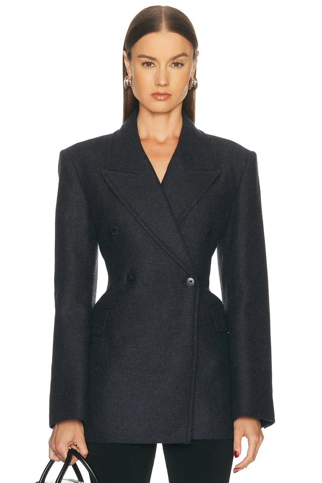 EAVES Hulda Wool Flannel Blazer in Grey from FWRD, photo 1 of 1