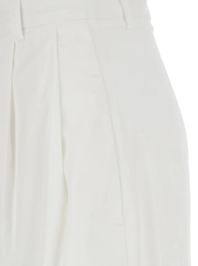 LEPLAIN White Pants with Two Side Pockets in Cotton for Women in White, photo 6 of 6 from Gaudenzi Boutique