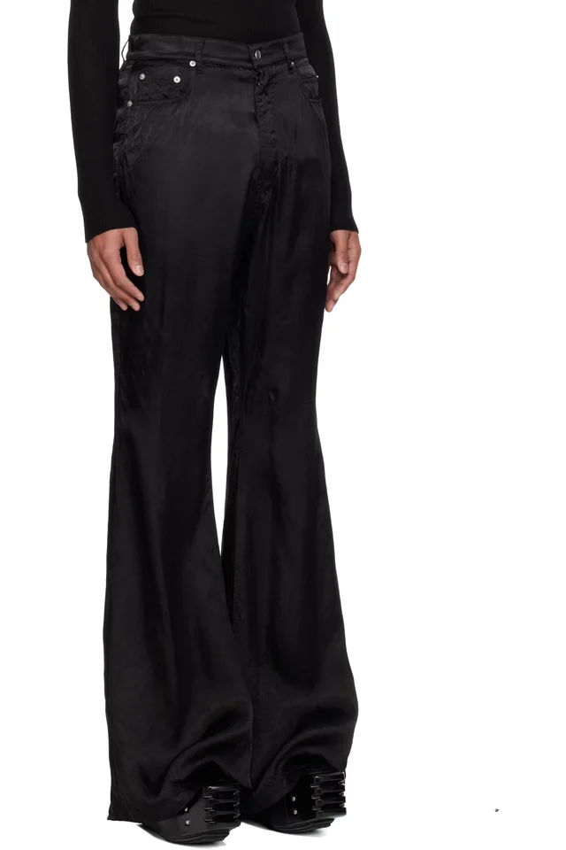 Rick Owens Black Temple Bolan Bootcut Trousers, photo 2 of 4 from SSENSE