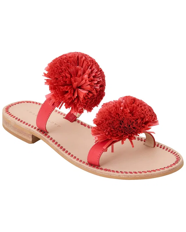 Jack Rogers Daffodil Raffia & Leather Sandal, image 1 of 1 from Rue La La