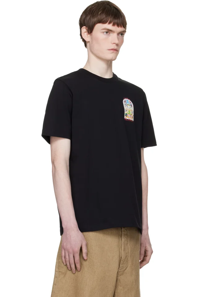 Casablanca Black Tennis Landscape Short Sleeve T‑shirt, photo 2 of 4 from SSENSE