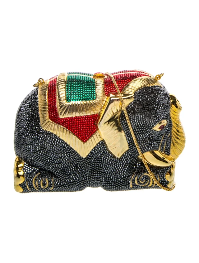 Judith Leiber Crystal Minaudière Vintage in gold Leather from The RealReal