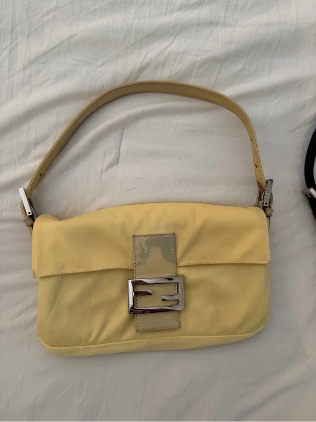 Fendi Pale Yellow Baguette Shoulder Bag in yellow Leather from Poshmark