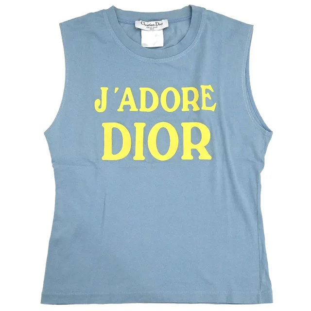 Dior 2002 Sleeveless Tank Top Blue #38 in Blue from AMORE Vintage Tokyo