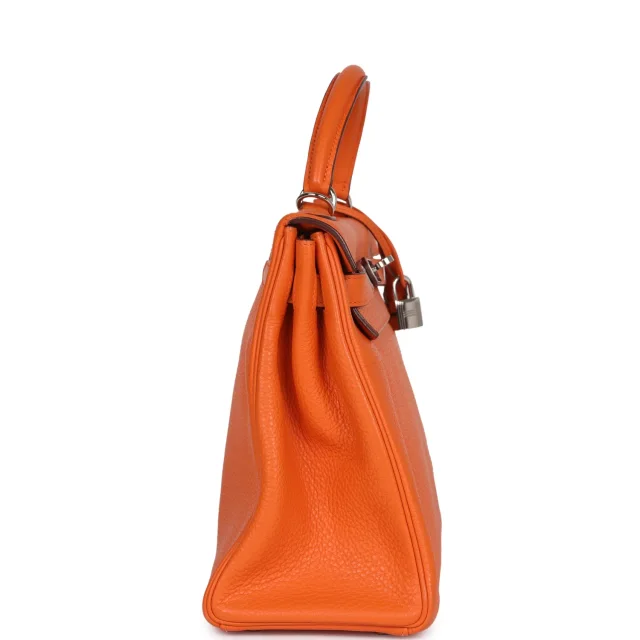 Hermès Kelly Retourne 32 Orange Togo Palladium Hardware in Orange Togo leather from Madison Avenue Couture, photo 3 of 9