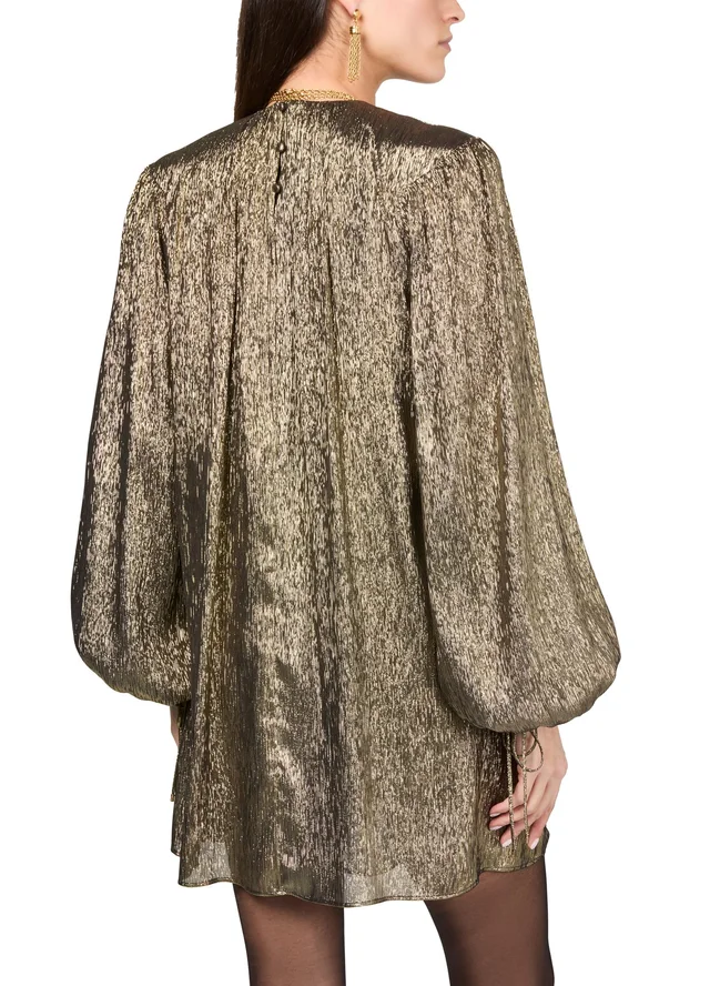 CHLOE Metallic mini dress in Gold 71% silk, 29% metalic polyester, photo 5 of 6 from 24S (Canada)