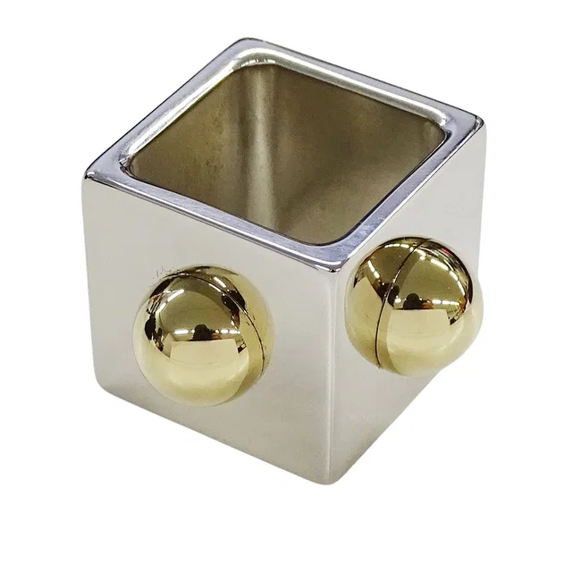 Hermès Scarf Ring Collier de Chien Cube Silver Gold in Gold from The Reluxe